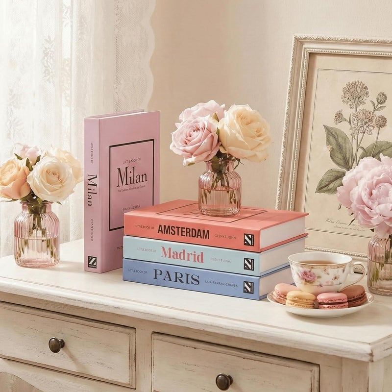 PROBENEX Pastel Medium | 4 PCS Faux Decorative Books for Home Decor | Not Real Books (Cardboard Boxes) | Coffee Table, Shelf Styling & Modern Aesthetic Accent Pieces for Living Room, Office - Image 2